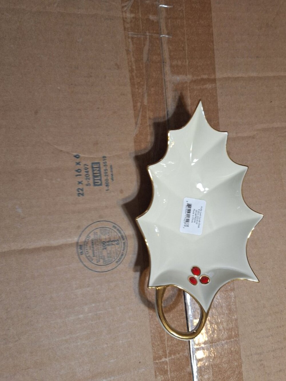 Lenox holly leaf candy dish
